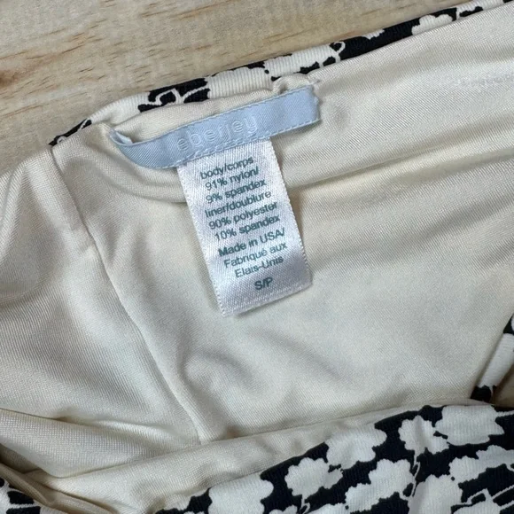 Eberjey Black and White Floral Tie Bikini Set Size Small Cheeky Bottoms - Picture 3 of 7